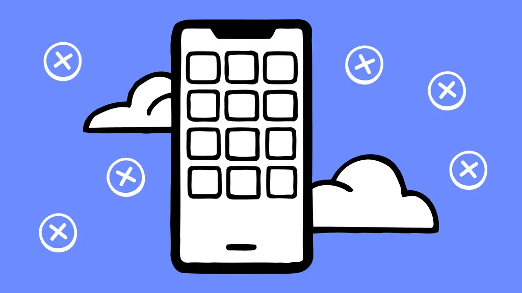 Illustration of smartphone apps that keep closing